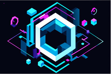Poster - Quantum-resistant cryptography vektor illustation