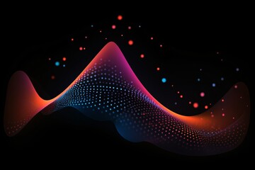 Colorful and magical waves pattern on a black background