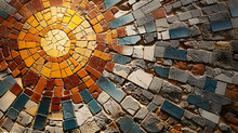 Mosaic Sun Rays Background