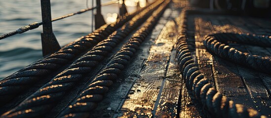 Poster - Top view of wire rods in coils stowage into cargo hold of the vessel Discharging steel wire rod from cargo hold of the vessel. Creative Banner. Copyspace image