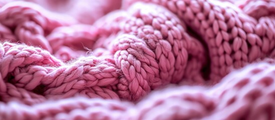 Poster - super chunky knitted background Knitted structure viva magenta. Creative Banner. Copyspace image