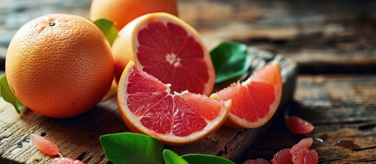 Poster - Nutrition facts of grapefruit Grapefruit nutrition label with one half of grapefruit Nutritional information and guidelines about nutrition and nutrients Low in calories high in fiber vitamins