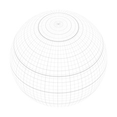 Wall Mural - earth planet globe grid of meridians and parallels, or latitude and longitude. thick marked equator,