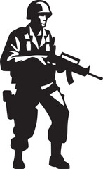 Gunslinger Soldier Vector Emblematic Frontline Firearm Black Emblematic