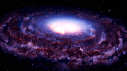 Wall Mural - Spiral Galaxy with stars and dust. Supermassive black hole an center