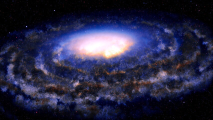 Wall Mural - Spiral Galaxy with stars and dust. Supermassive black hole an center