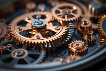 Poster - a set of gears working in tandem, showcasing the interconnectedness and collaborative nature of comp