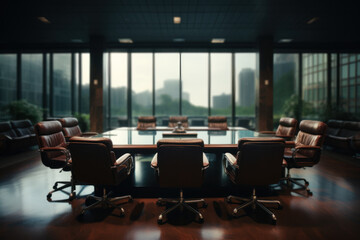 Poster - a corporate boardroom, where business professionals discuss strategies, exemplifying the dynamics of