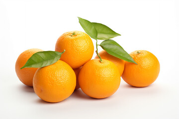 Wall Mural - Orange fruit on white background