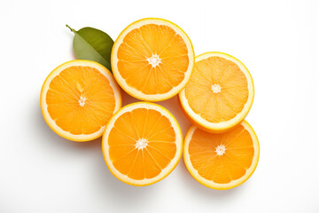 Wall Mural - Orange fruit on white background