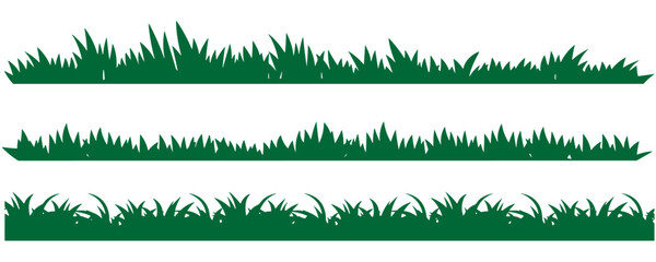 collection of green grass silhouette assets