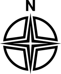 black north symbol. north sign.