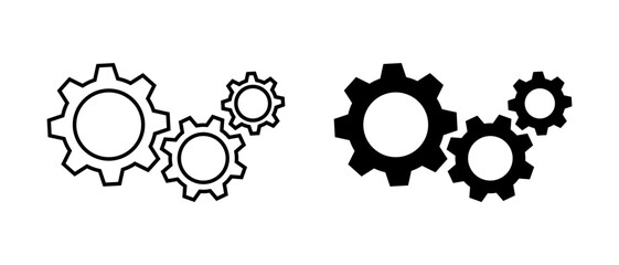 Poster - Set of gear icon vector. Setting gears, cogwheel symbol