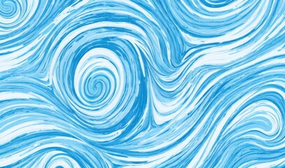 Wall Mural - Wavy and swirled white and blue brush strokes vector seamless pattern from AI Generative