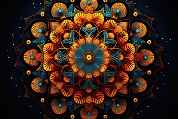 Poster - Abstract fractal. Fractal art background for creative design. Decoration for wallpaper, desktop, poster, cover booklet. Print for clothes, t-shirt. Creative illustration for design, AI Generated