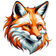 mascot head of fox illustration with transparent background
