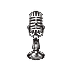 Wall Mural - The Vintage microphone. Classic old microphone. Illustration.