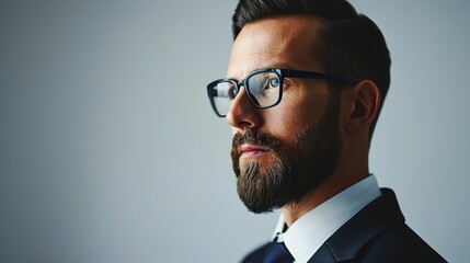 Sticker - Portrait of handsome businessman on white background