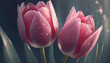 Kwiaty tulipany, w rosie, karta kocham cię, generative ai