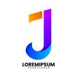 letter J creative colorful icon logo design