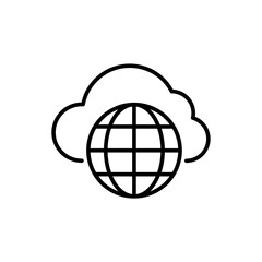 Poster - Cloud network outline icons, minimalist vector illustration ,simple transparent graphic element .Isolated on white background