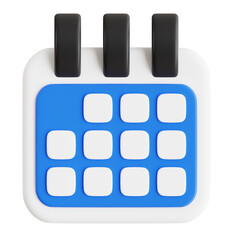 Poster - Organized Agenda: 3D Rendering of Dynamic Schedule . Digital Time Management . 3d illustration, 3d element, 3d rendering. 3d visualization isolated on a transparent background