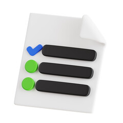 Poster - Organized Planning - Futuristic 3D Checklist Visualization. 3D Visualization of Checklist and Checkmark
3d illustration, 3d element, 3d rendering. 3d visualization isolated on a transparent background