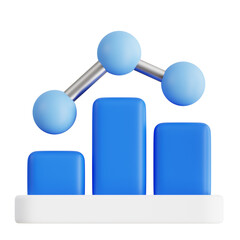 Poster - Futuristic Data Analysis - 3D Render of Bar Chart Evolution. 3D Bar Chart Design. 
3d illustration, 3d element, 3d rendering. 3d visualization isolated on a transparent background