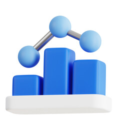 Poster - Futuristic Data Analysis - 3D Render of Bar Chart Evolution. 3D Bar Chart Design. 
3d illustration, 3d element, 3d rendering. 3d visualization isolated on a transparent background