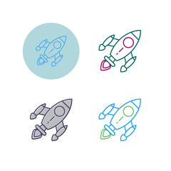 Sticker - Rocket Vector Icon