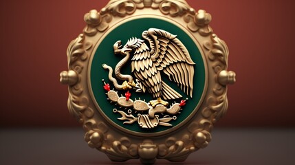 3D Render Of Mexico Emblem