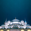 Islamic or ramadan background photo. Sultanahmet or Blue Mosque view at night.