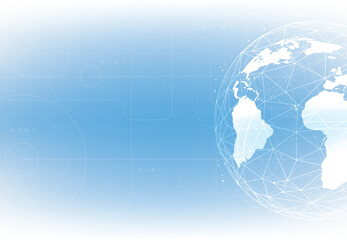 Poster - global network connection. world map point and line composition concept of global business. vector i