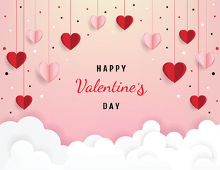 Wall Mural - Happy valentine day. with creative love composition of the hearts. Vector illustration