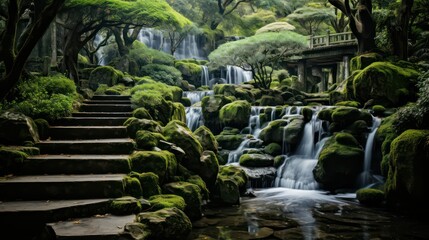 Poster - waterfall in the park