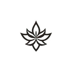 Poster - Design of minimalist logo featuring a flower in black 