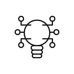Poster - Data bulb outline icons, minimalist vector illustration ,simple transparent graphic element .Isolated on white background