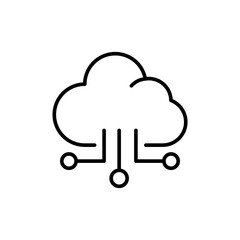 Poster - Cloud network outline icons, minimalist vector illustration ,simple transparent graphic element .Isolated on white background