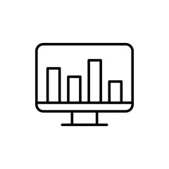 Poster - Business chart outline icons, minimalist vector illustration ,simple transparent graphic element .Isolated on white background