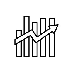 Poster - Growth chart outline icons, minimalist vector illustration ,simple transparent graphic element .Isolated on white background