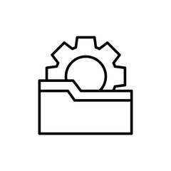 Poster - Folder management outline icons, minimalist vector illustration ,simple transparent graphic element .Isolated on white background