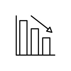 Poster - Decrease chart outline icons, minimalist vector illustration ,simple transparent graphic element .Isolated on white background