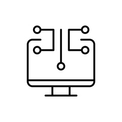 Poster - Computer network outline icons, minimalist vector illustration ,simple transparent graphic element .Isolated on white background
