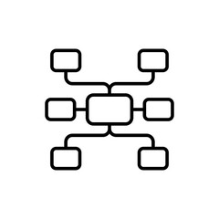 Poster - Flowchart outline icons, minimalist vector illustration ,simple transparent graphic element .Isolated on white background