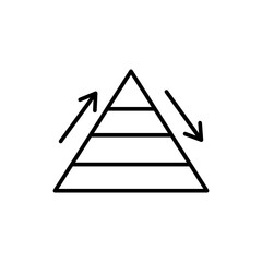 Poster - Pyramid chart outline icons, minimalist vector illustration ,simple transparent graphic element .Isolated on white background