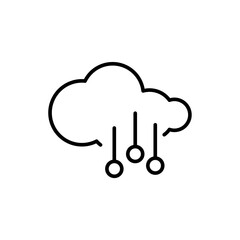 Poster - Cloud connection outline icons, minimalist vector illustration ,simple transparent graphic element .Isolated on white background