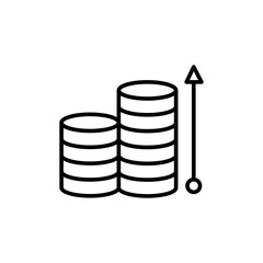 Poster - Growth data outline icons, minimalist vector illustration ,simple transparent graphic element .Isolated on white background