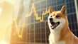 Shiba Inu on crypto charts, reflecting Dogecoin's market impact.