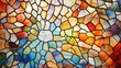 Luminous stained glass pattern, an artistic and vibrant background.