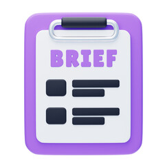 Poster - Pink Clipboard-inspired Brief. Pink Clipboard Accented Brief Design.
3d illustration, 3d element, 3d rendering. 3d visualization isolated on a transparent background